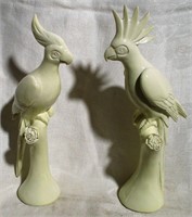 Pair of Ceramic Cockatiels