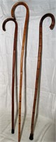 Lot of 3 Bamboo Canes