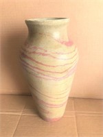 Red Striped Pottery Vase 11"