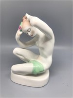 Porcelain Hungary Hand Painted Nude w/green Towel