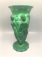Melachite Jade Nude Vase 1930's (?) Hoffman (?) 8-