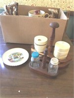 Salt Pepper Shakers, Cups, Wicker Doll, Duck