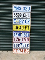Set of Aussie Number Plates on Dispay Board