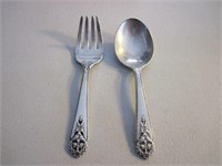 International Sterling "Queens Lace" Spoon & Fork