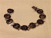 Sterling Silver Vintage Siam Panel Bracelet