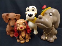 4 VINTAGE BANK  DOGS