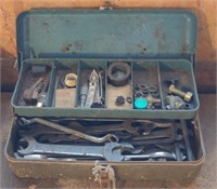 Vintage  tool box full of various  tools