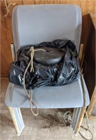 4 ct  plastic chair lot including weight