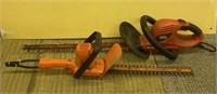 3 Black & Decker Electric  Hedge Trimmers  one