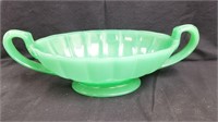 Large 17" Jadeite Handled Serving Bowl