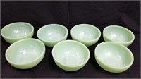 7 x  Fire King Jadeite 5" Cereal Bowls
