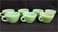 7 x Fire King Jadeite Thick Heavy Coffee Cups