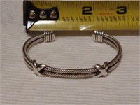 Sterling Silver Double Cable Cuff Bracelet