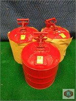JustRite safety cans, 5 gal, qty 3