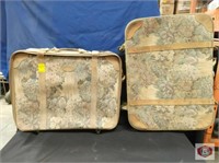 Suitcases Asst. lot of 7 pc (2 tapestry w/leather)