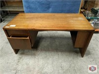 Executive desk, real wood, two pedestal