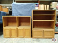 Set of two wooden cabinets, storage and entertain