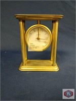 Bulova Clock Brass Quartz Mantel, Desk type clock,