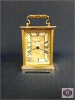 Angelus mantel clock brushed brass case, no batter