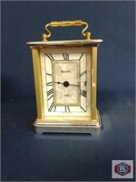 Angelus mantel clock brushed brass case, no batter