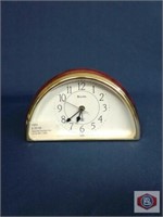 Contemporary look Bulova alarm clock wood and gold