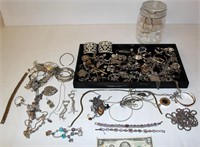 Silvertone Jewelry Lot - Marked Givenchy, .925
