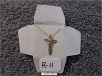 Gold Necklace with Cross Pendant