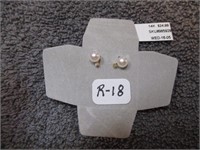 14K Gold Pearl / Diamond Earrings