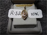 10K Gold / Diamond Pendant Necklace