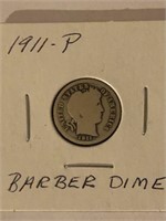 1911-P BARBER DIME