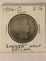 1906-D BARBER HALF DOLLAR-V.G.