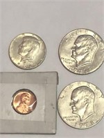 2 1978 EISENHOWER $1, 1968 KENNEDY 1/2 $