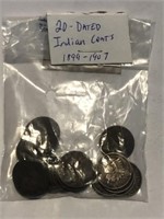 20 INDIAN HEAD CENTS, 1899-1907