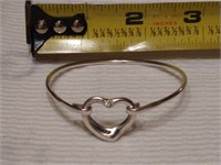 Sterling Silver Open Heart Bracelet