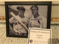 MAYS/MUSIAL SIGNED 8X10 FRAMED PHOTO