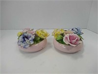 Lee Royal bone china candle holdets