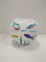 Fish bowl pottery planter, Italy