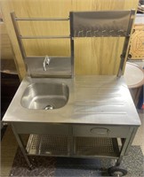 Rolling sink cart 40” wide 24” deep 58” tall