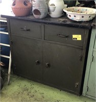 Metal Shop Cabinet w/ Wooden Top