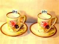 Prof. R.S. Germany Cabbage Rose Sup & Saucers