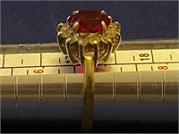 Vintage Size 6 3/4 Unknown Signed Gold Tone Ring