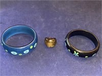 Vintage Acrylic Bracelets and Ring