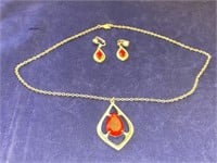 3 Piece Sarah Signed Necklace & Earrings