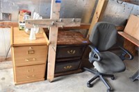 File cabinet, night stand, razor, computer chair