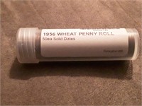 WHEAT PENNY ROLL OF 50 - SOLID DATES 1956