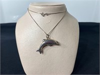 Sterling Porpoise W/ Box Link Chain - 24"