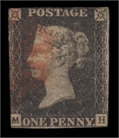 Great Britain Stamps #1 Used Penny Black 1840 with
