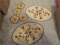 Jewel T (2) Hot Plates & (4) Coasters Autumn Leaf