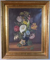 1879 Christian J Mollback Floral Still-life O/C