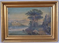 19th C. Italian Landscape OC Framed